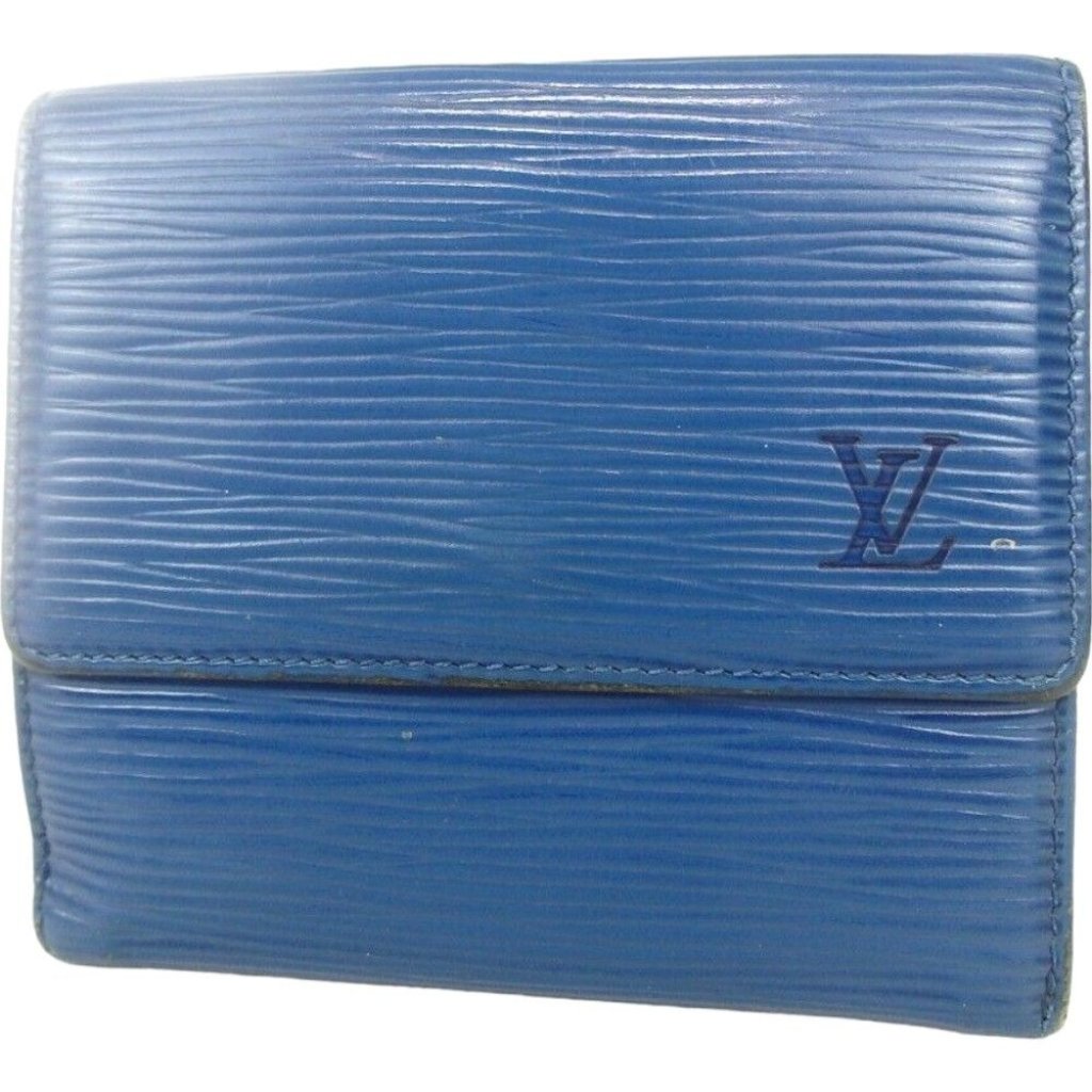 134160ab Louis Vuitton Wallet Blue Epi Leather